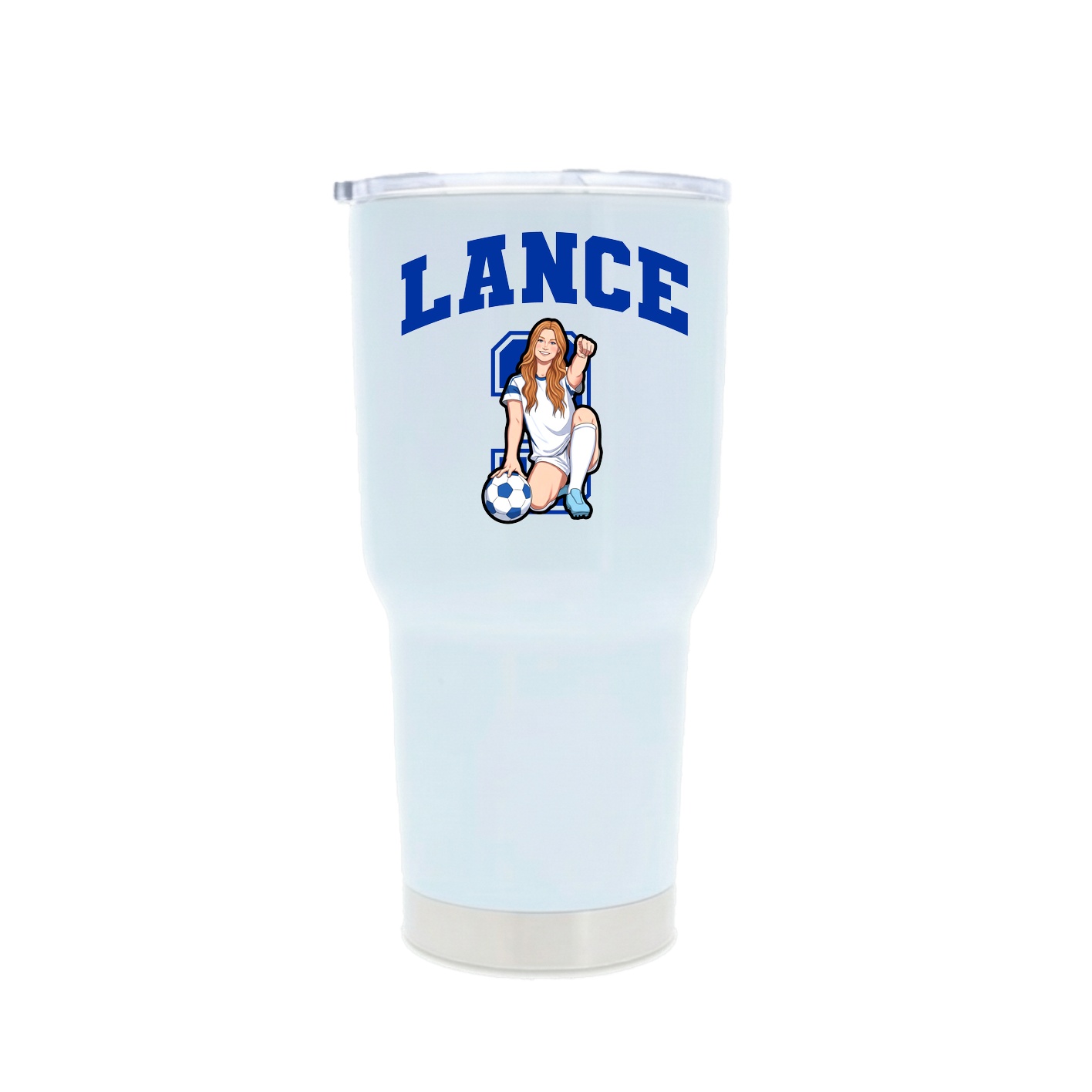 30oz Stainless Steel Tumbler — Number in White