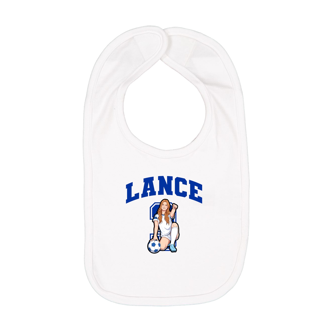 Infant Bib — Number in White