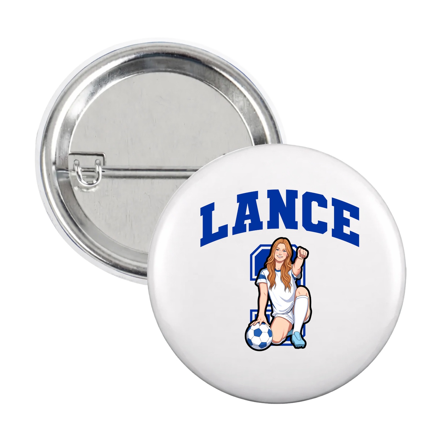 Game Day Button — Number in White