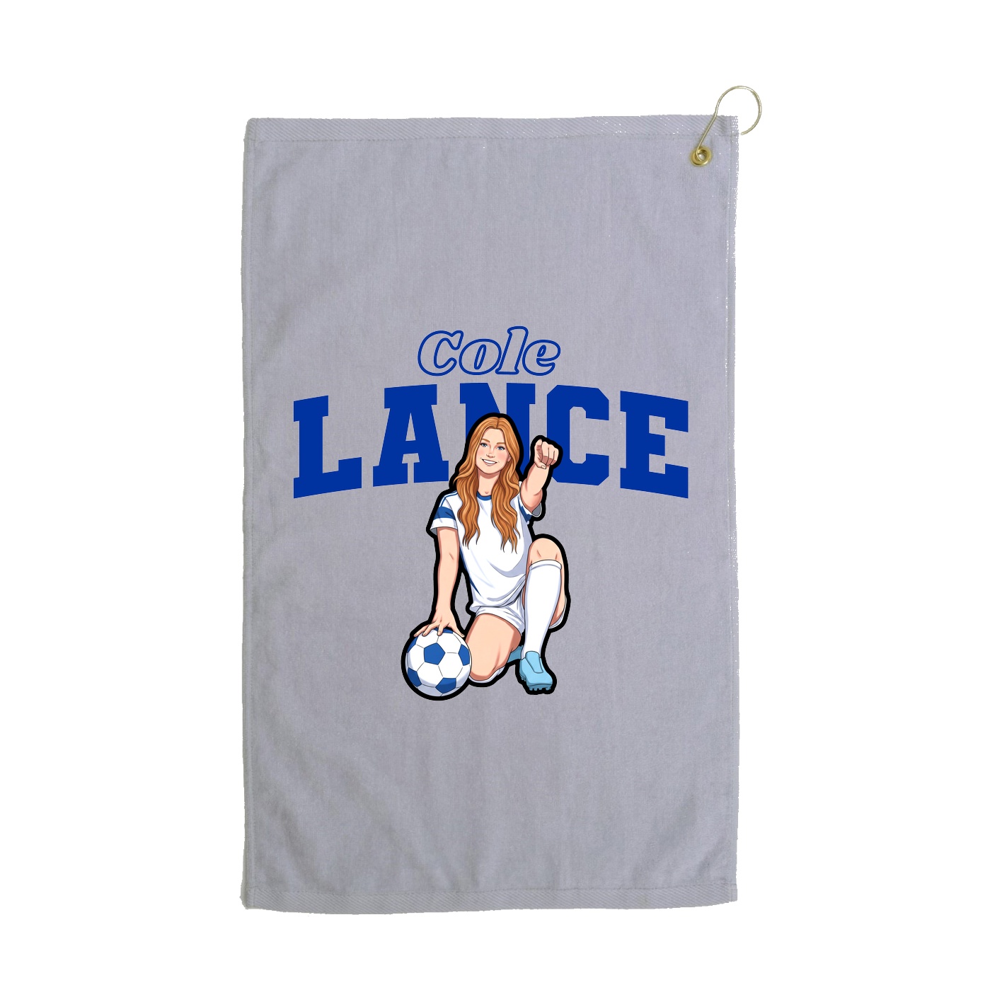 Golf Towel — Name Arch in Grey