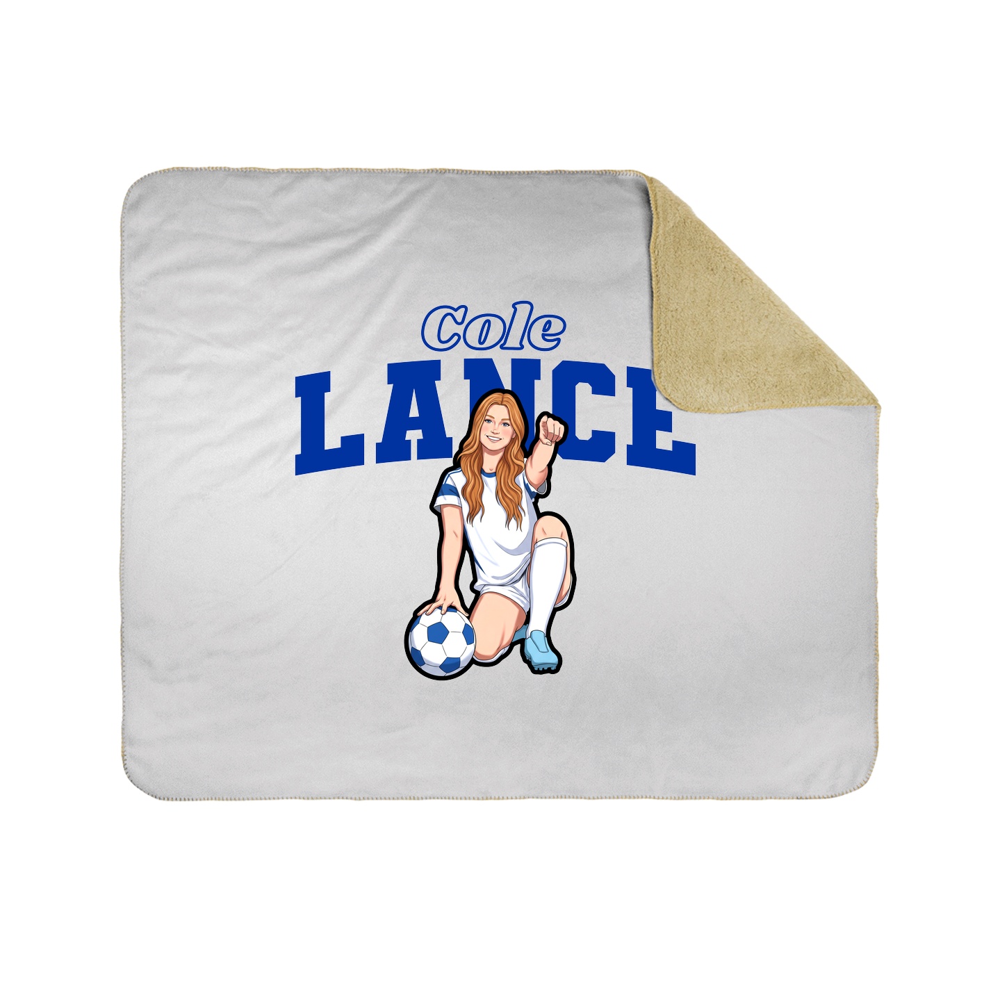 Throw Blanket — Name Arch in White