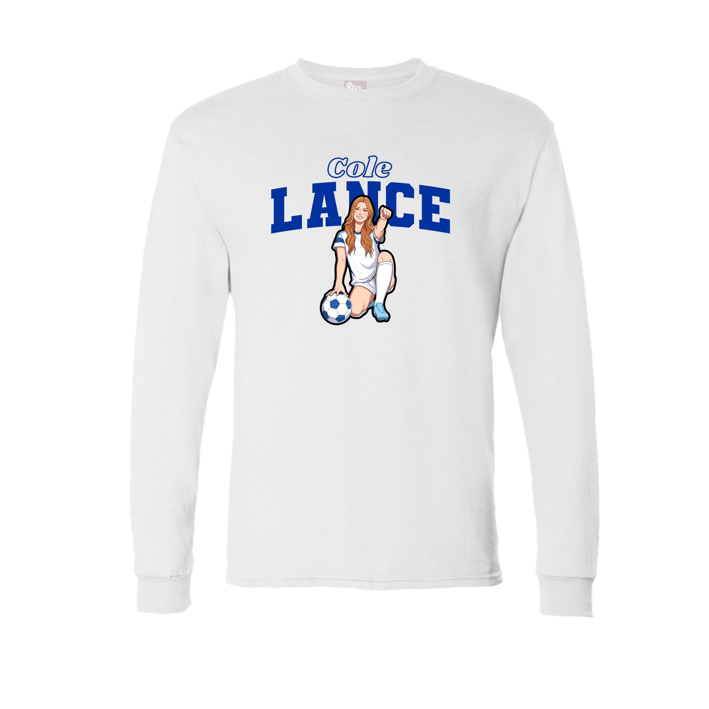 Long Sleeve Tee — Name Arch in White