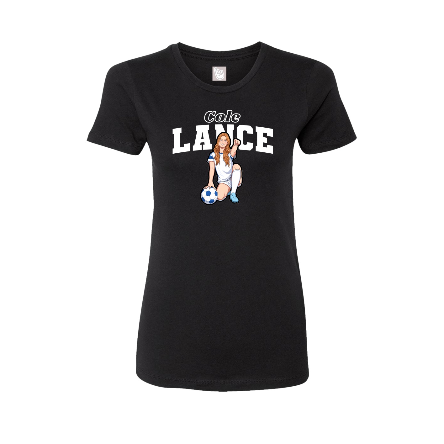 Fitted Women's Tee — Name Arch in Black