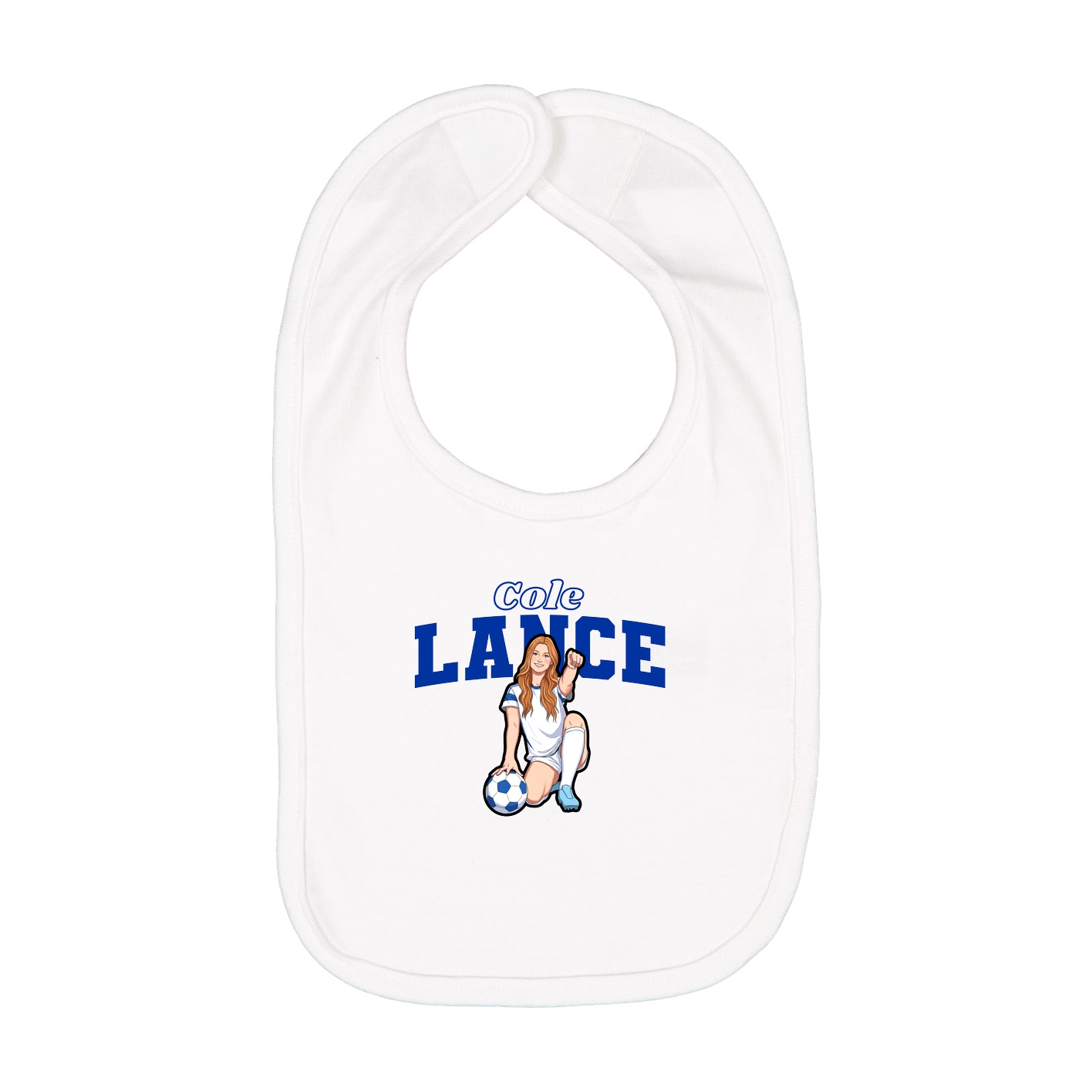 Infant Bib — Name Arch in White