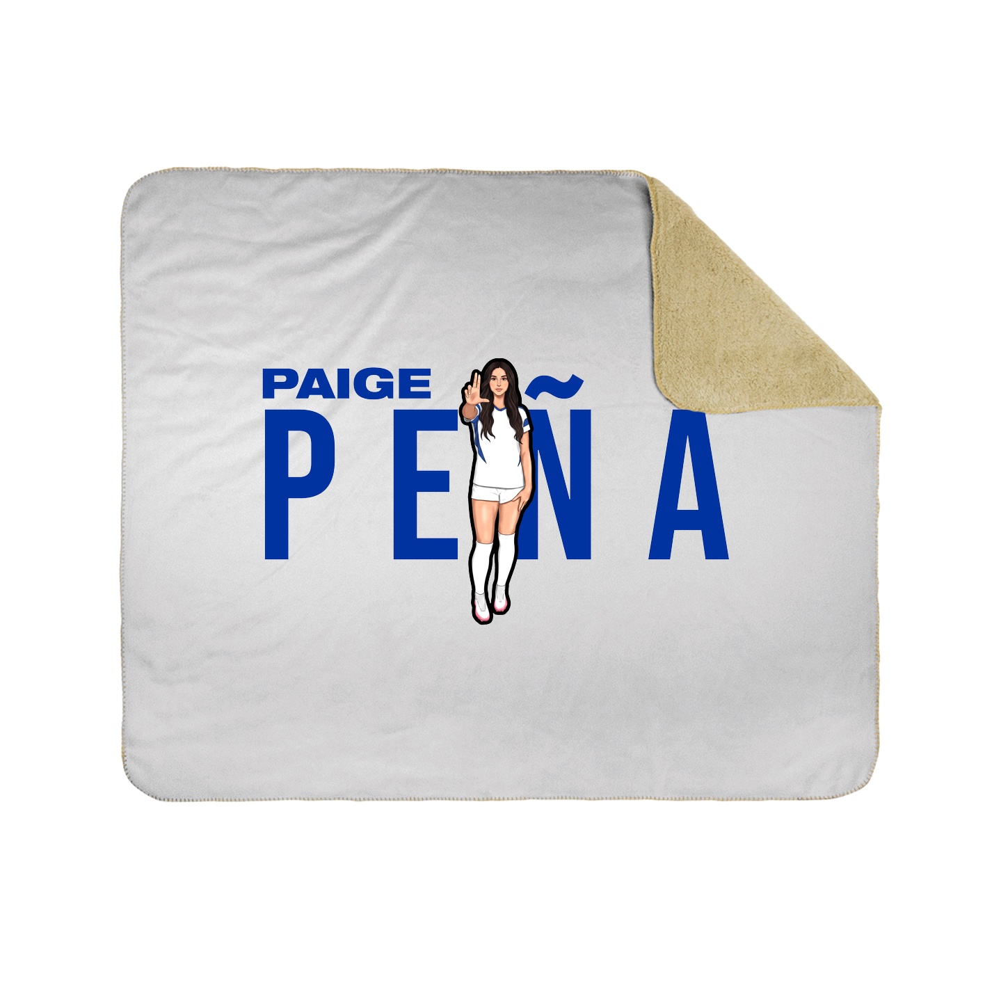 Throw Blanket — Player Name in White