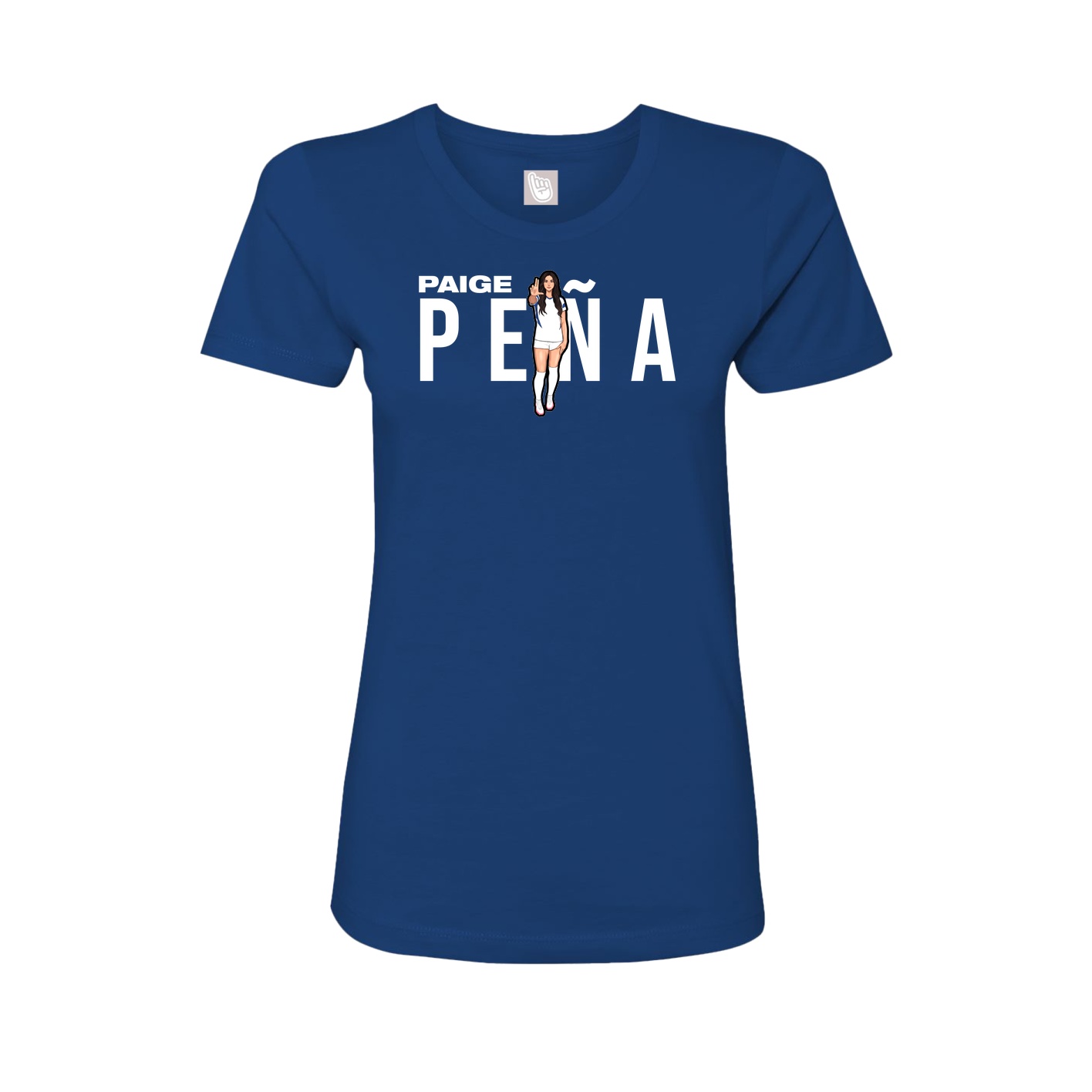 Fitted Women's Tee — Player Name in Royal