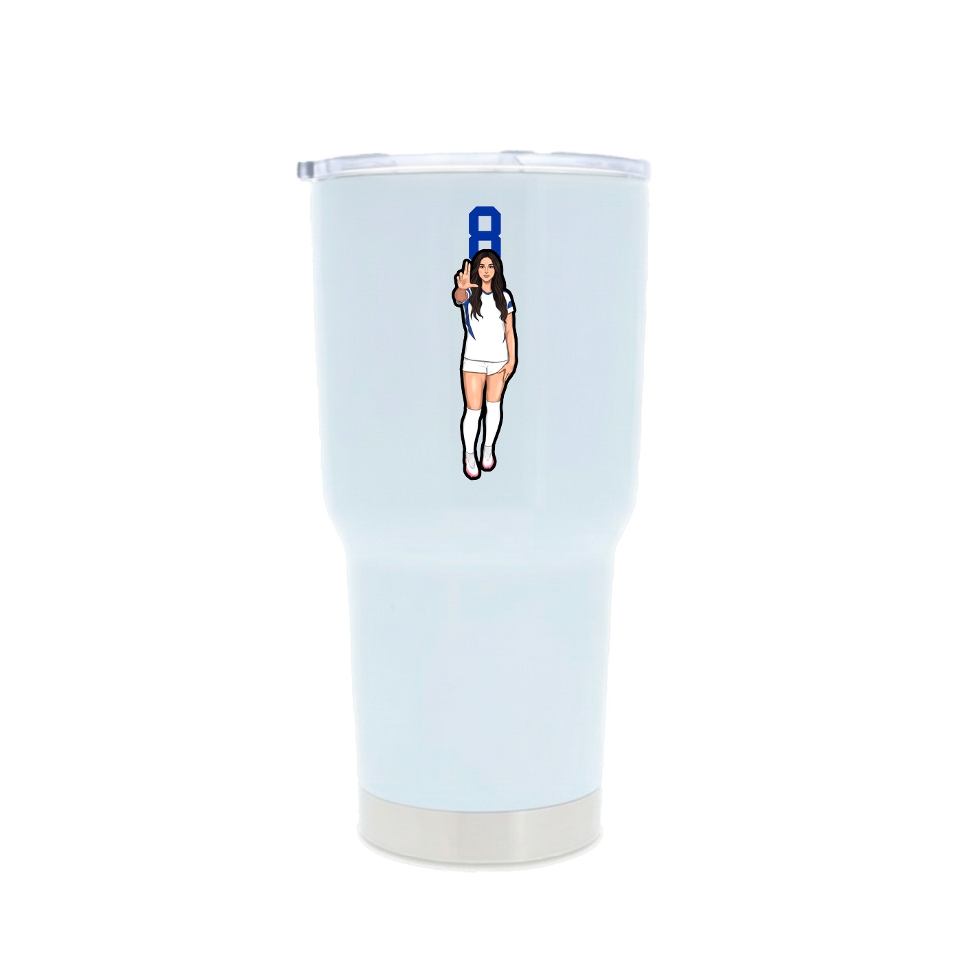 30oz Stainless Steel Tumbler — Number Top in White