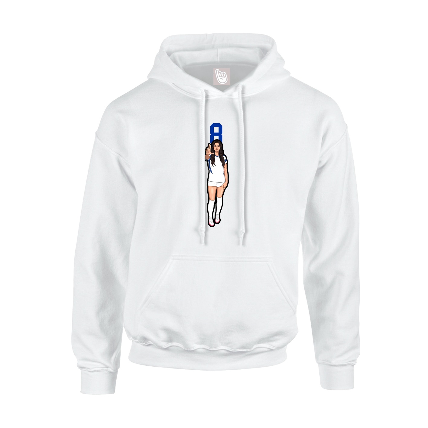 Hoodie — Number Top in White