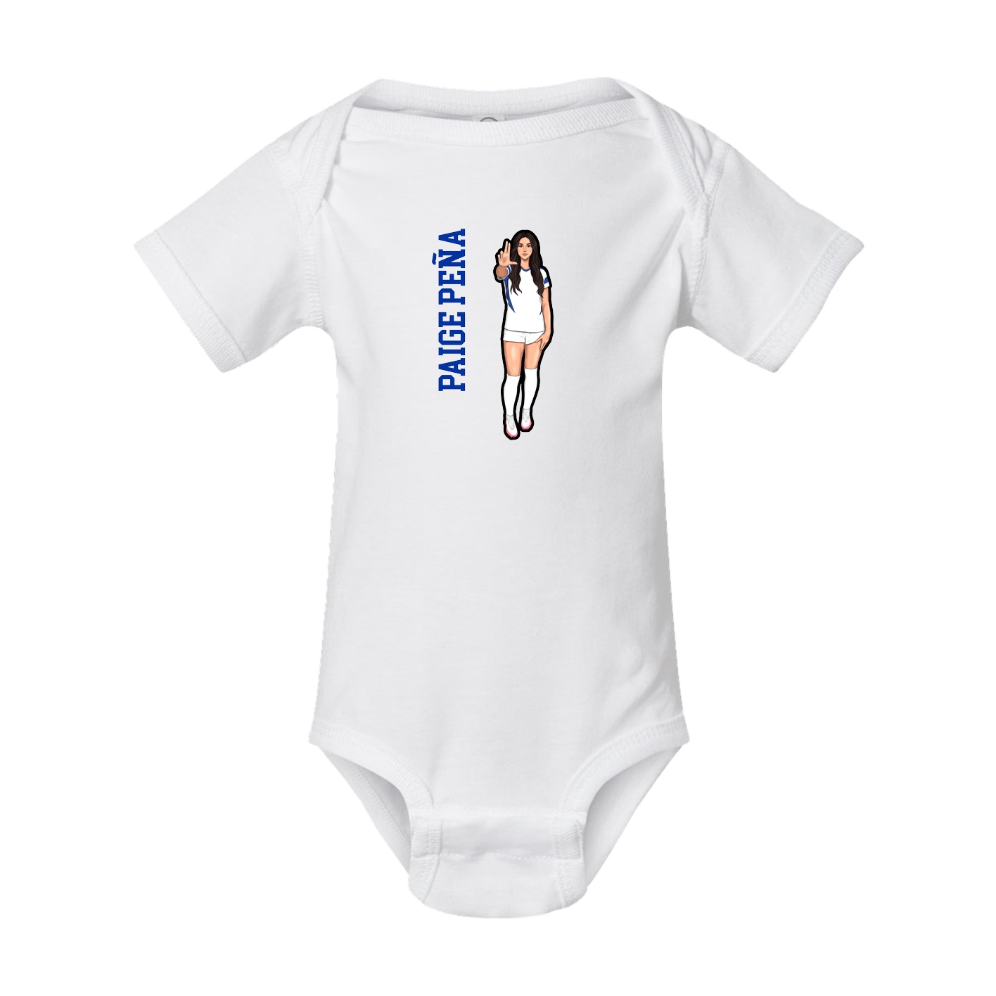 Baby Onesie — Name Vertical in White