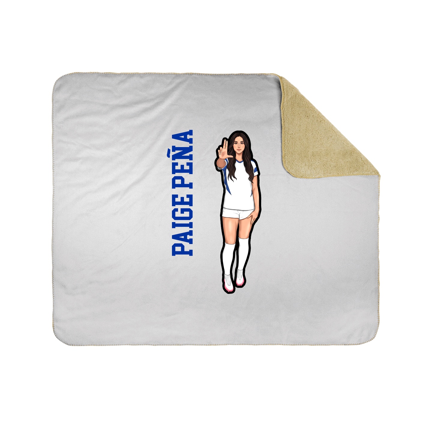 Throw Blanket — Name Vertical in White