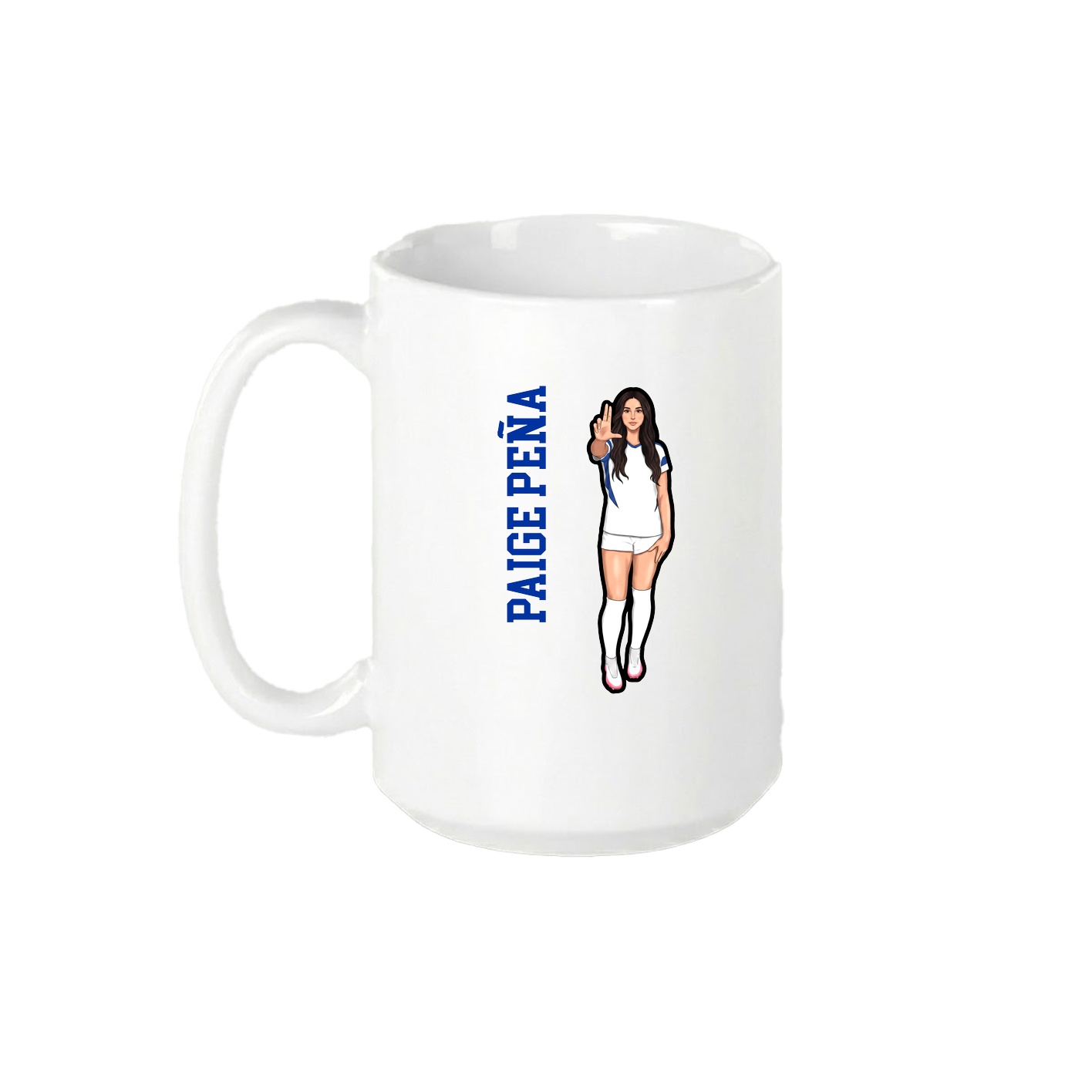 15oz Coffee Mug — Name Vertical in White