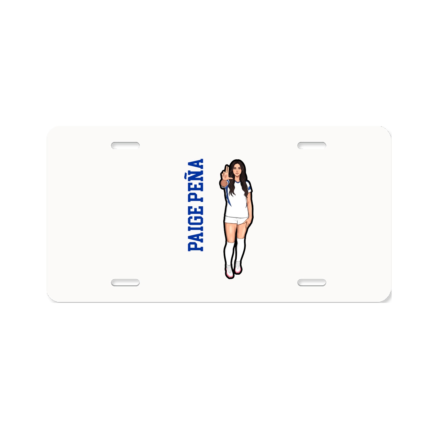 License Plate — Name Vertical in Classic