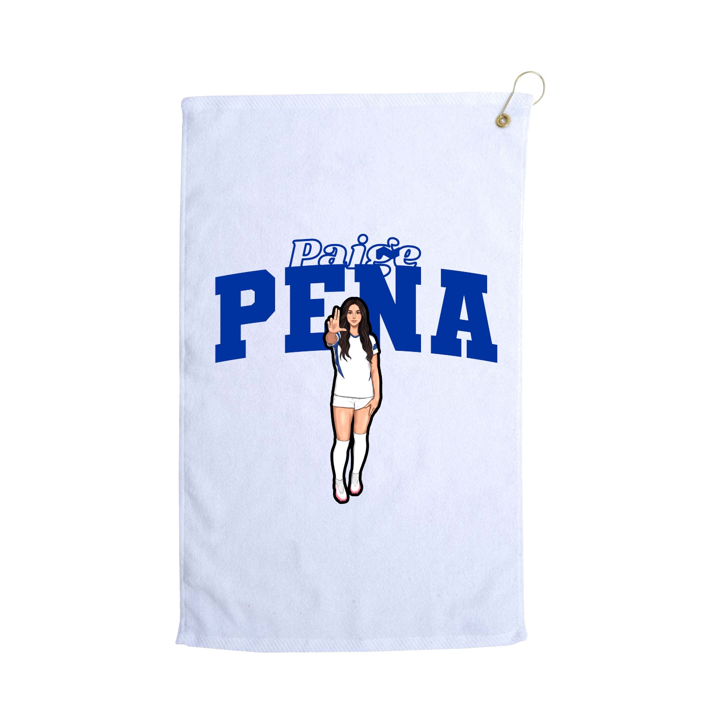 Golf Towel — Name Arch in White