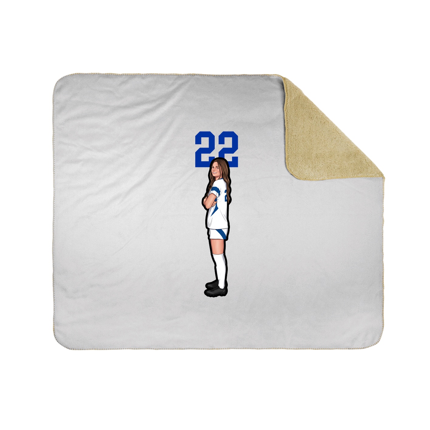 Throw Blanket — Number Top in White