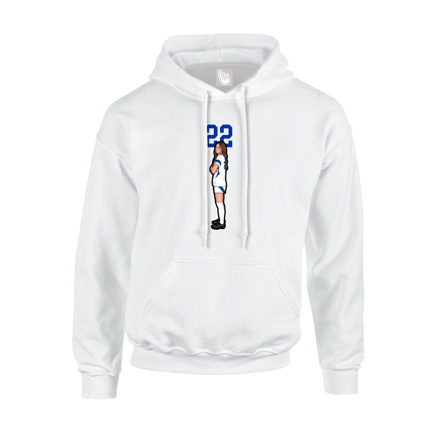 Youth Hoodie — Number Top in White