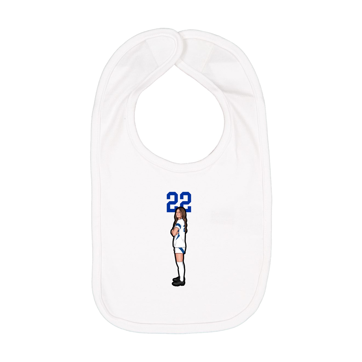 Infant Bib — Number Top in White
