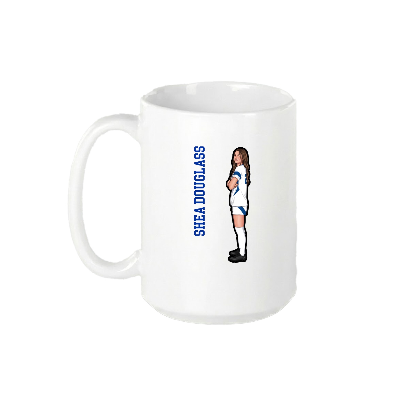 15oz Coffee Mug — Name Vertical in White