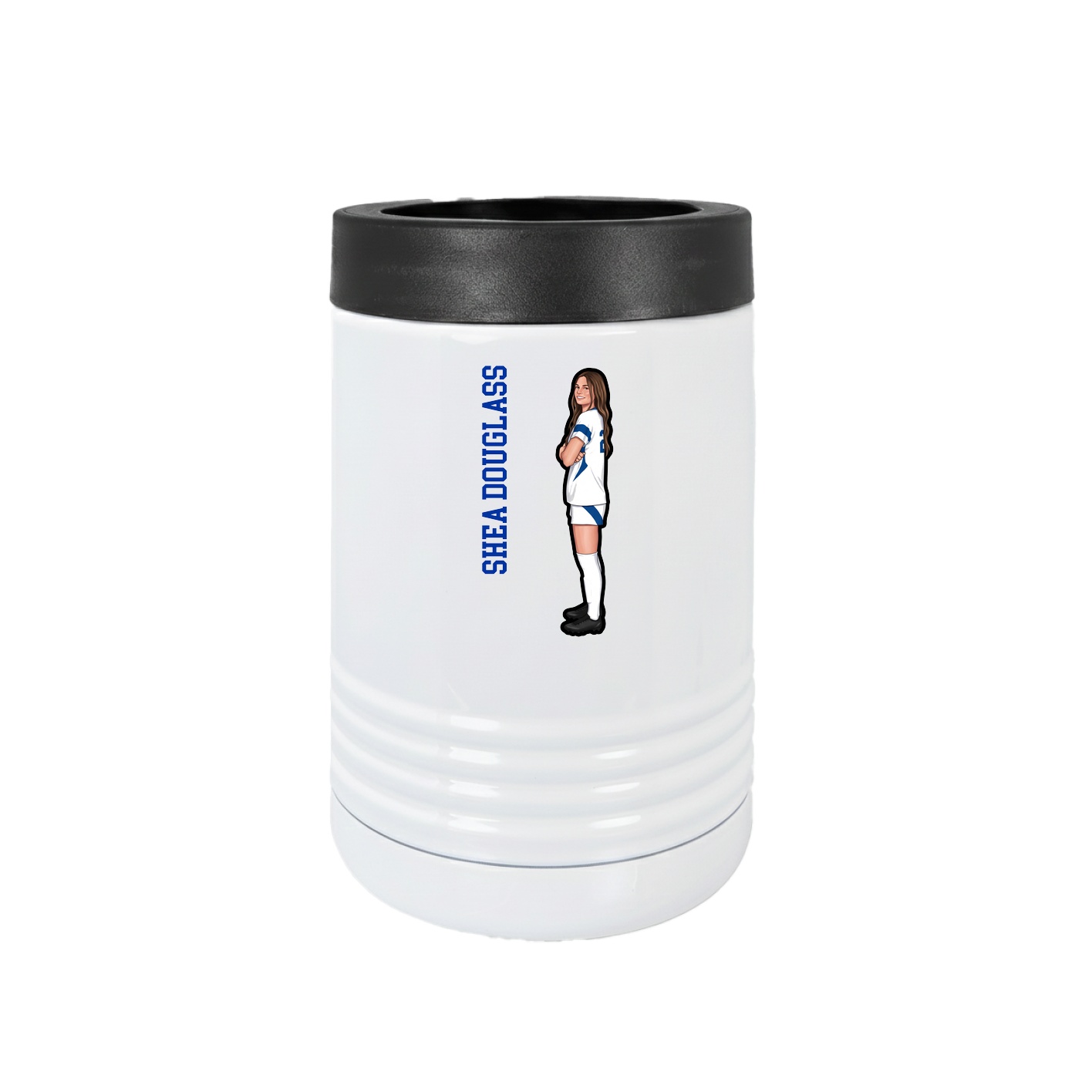 Beverage Holder — Name Vertical in White