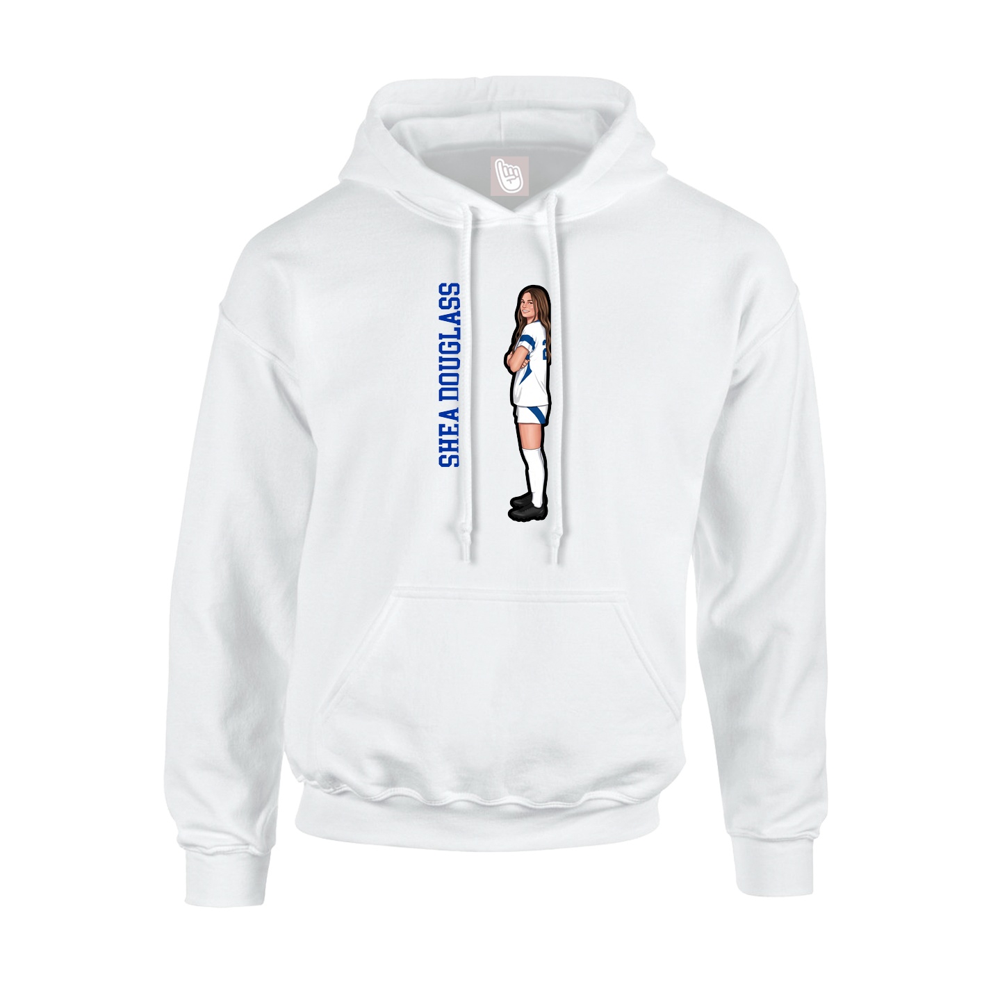 Hoodie — Name Vertical in White