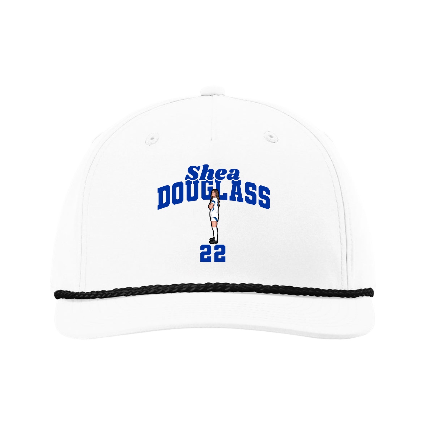 Five-Panel Classic Rope Cap — Signature Arch in White