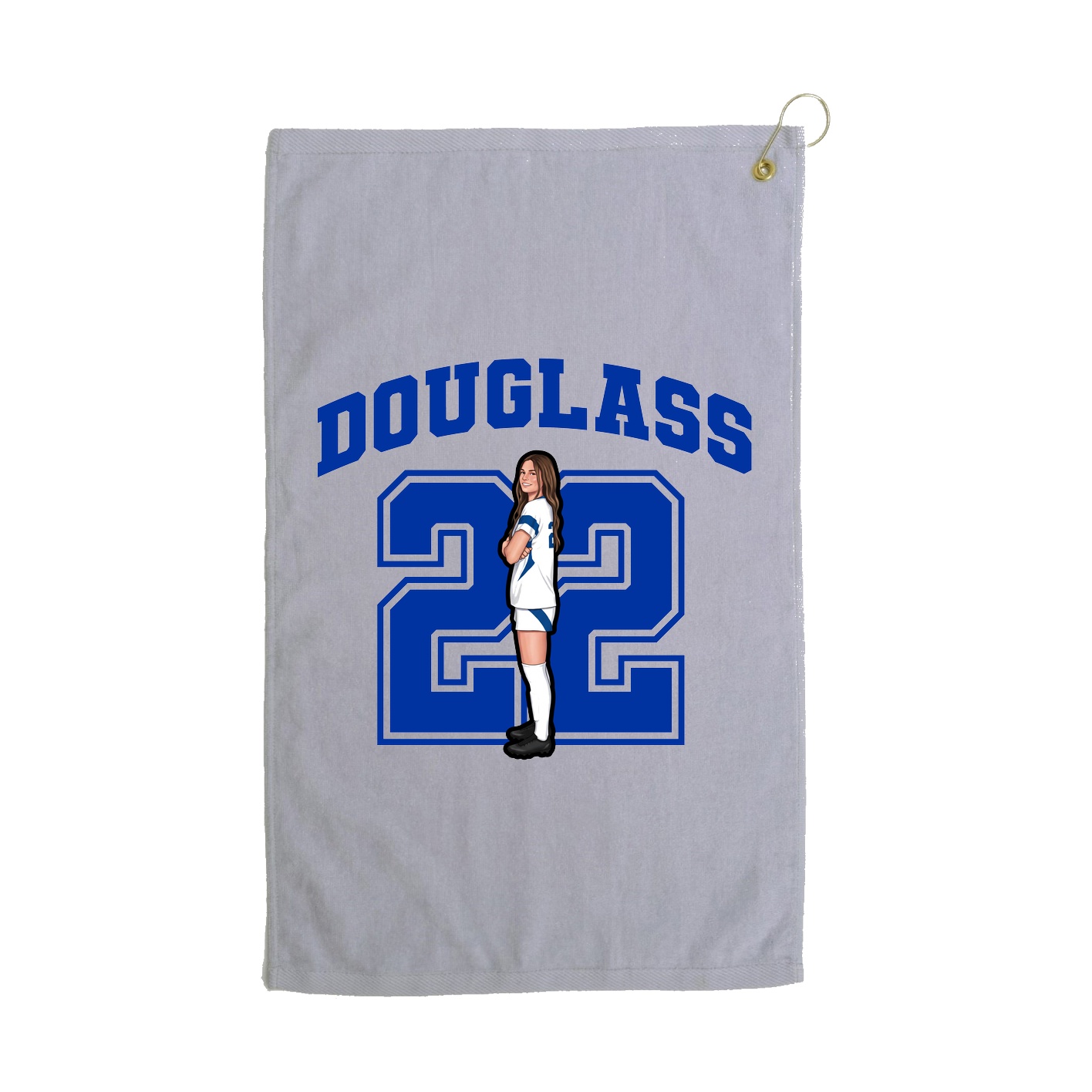 Golf Towel — Number in Grey