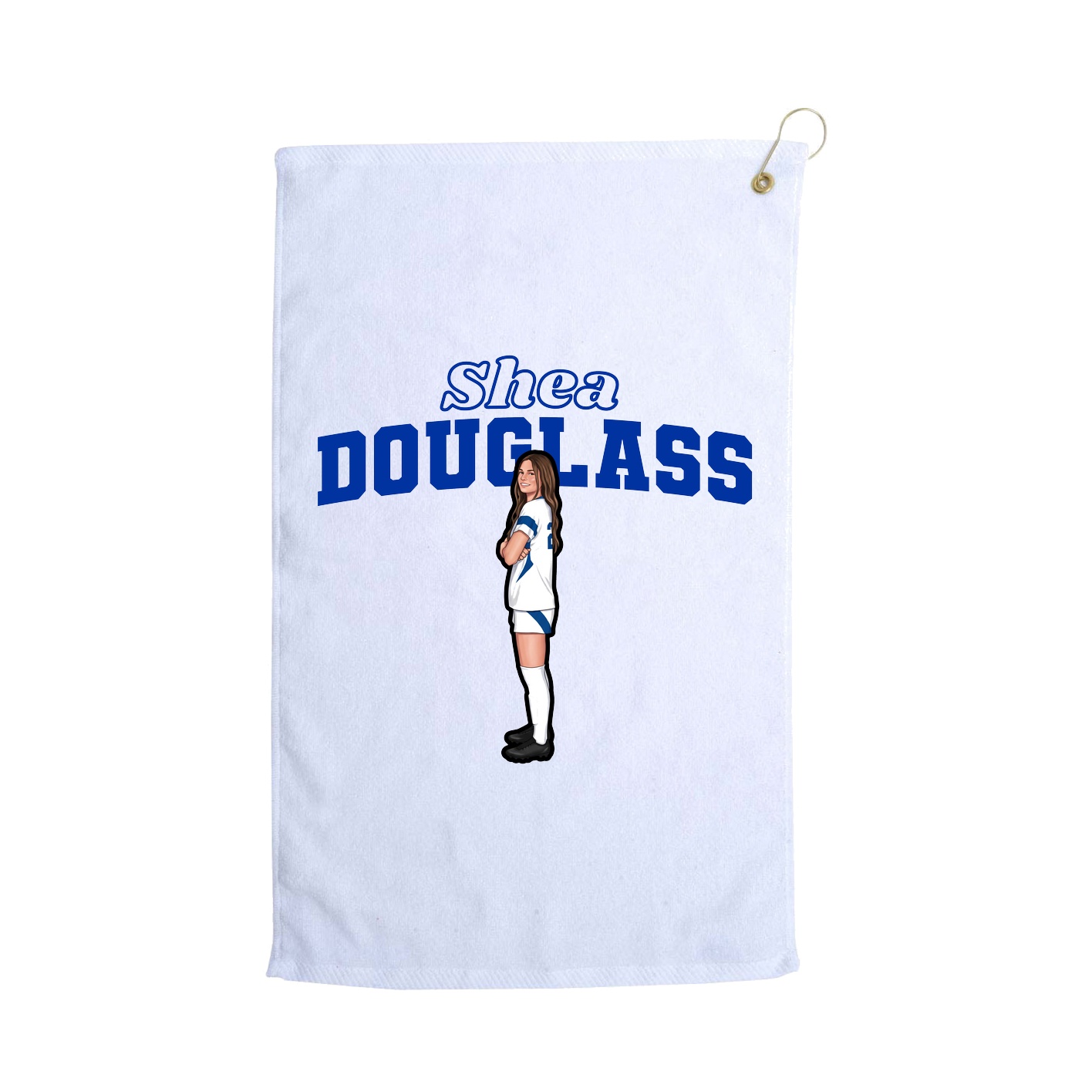 Golf Towel — Name Arch in White