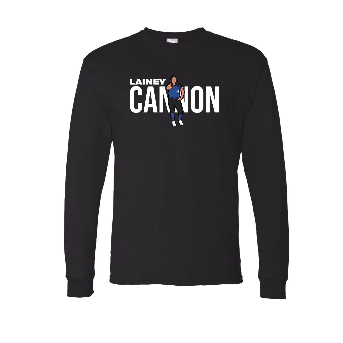Long Sleeve Tee — Player Name in Black