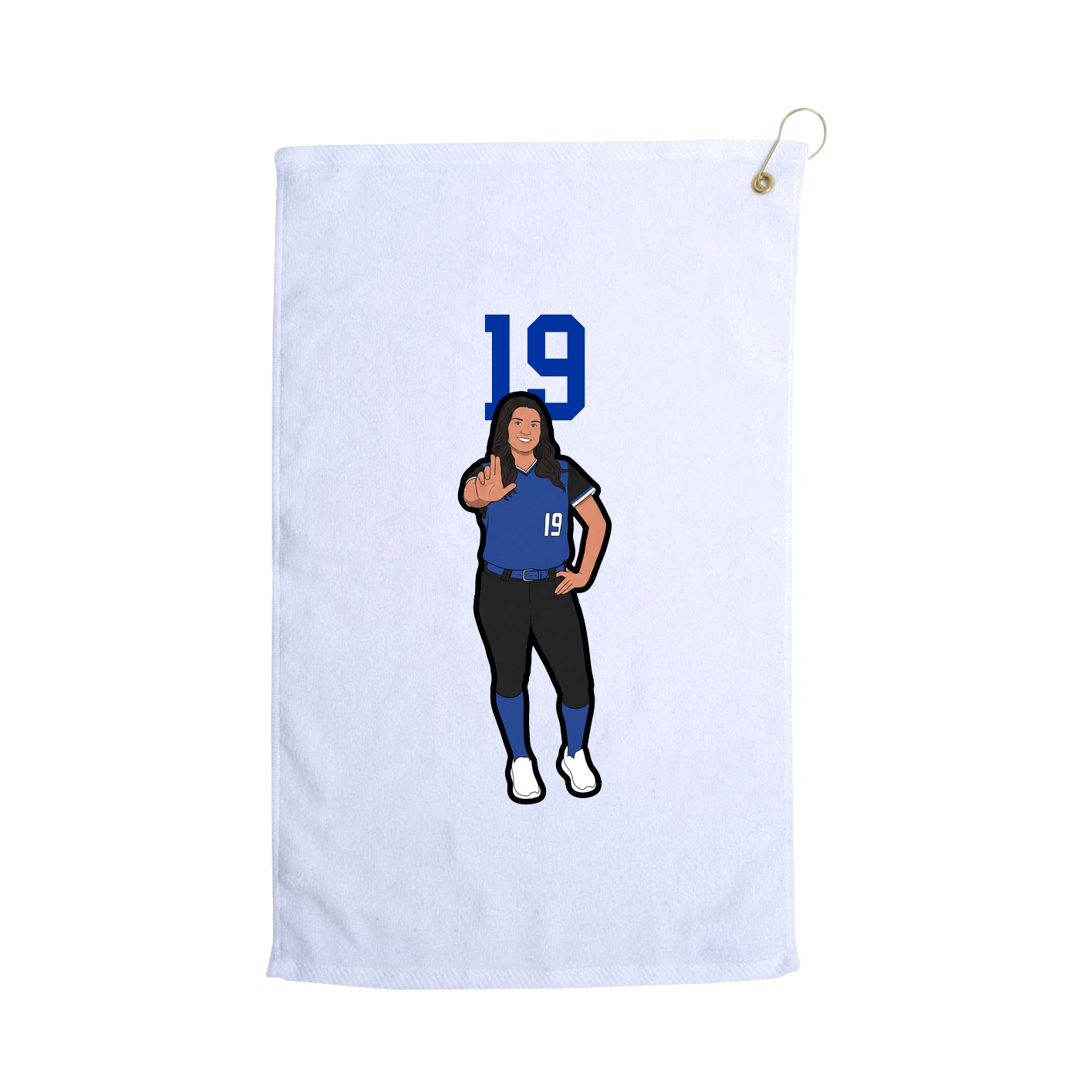 Golf Towel — Number Top in White