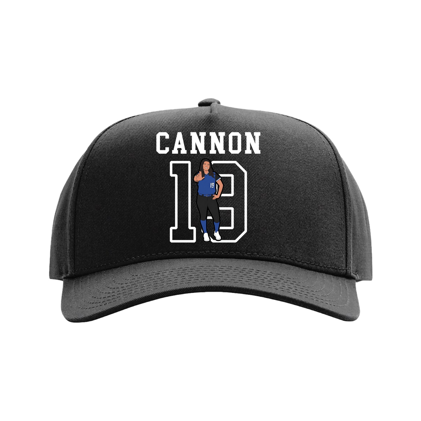 Full Fabric Five-Panel Champ Cap — Shirsey in Black