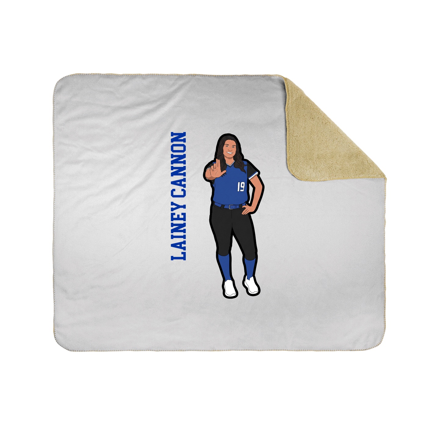 Throw Blanket — Name Vertical in White