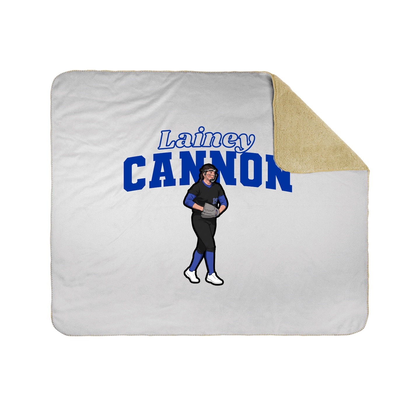 Throw Blanket — Name Arch in White