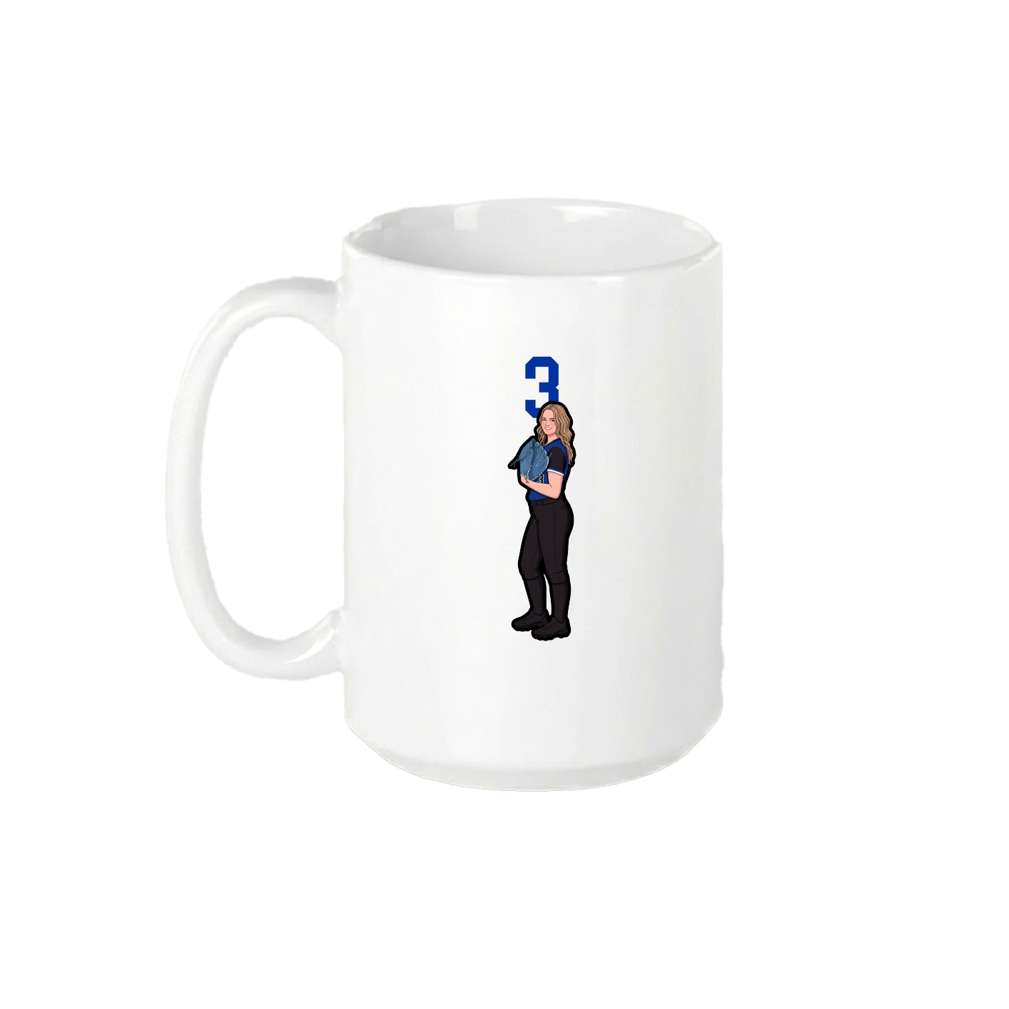 15oz Coffee Mug — Number Top in White