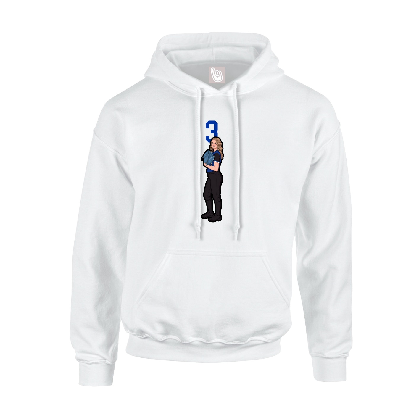 Youth Hoodie — Number Top in White