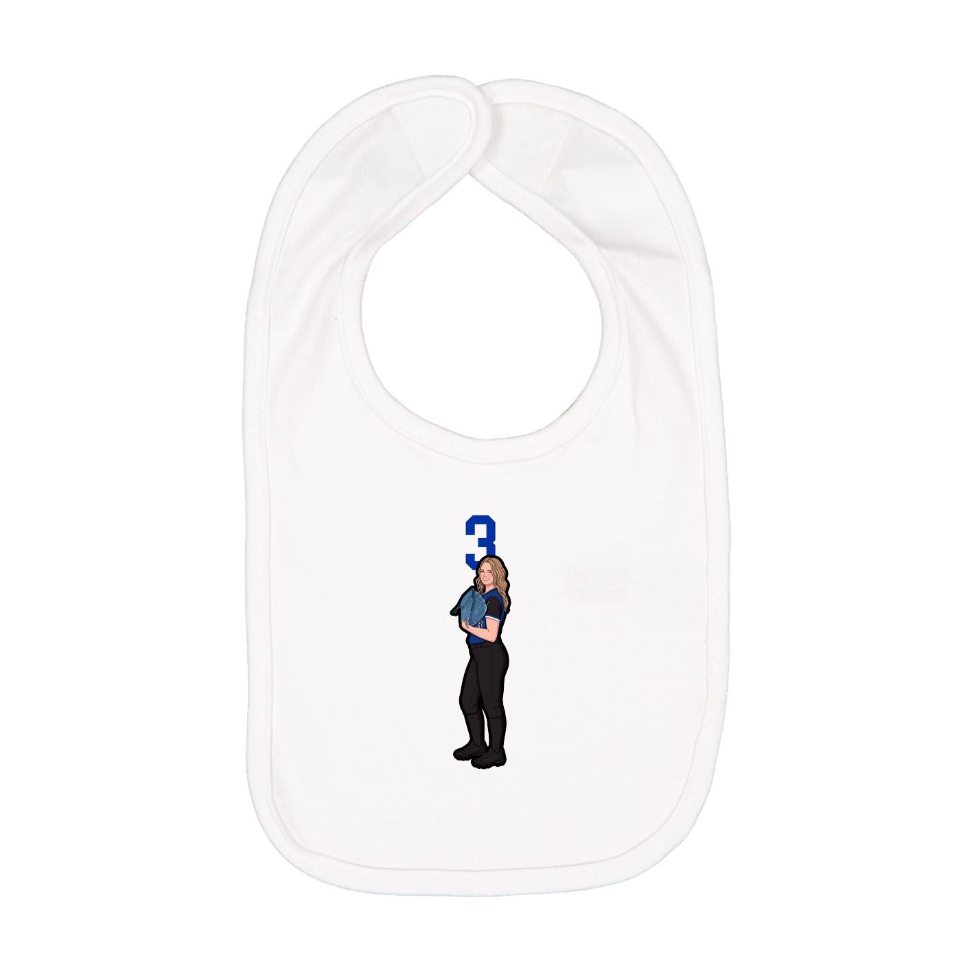 Infant Bib — Number Top in White