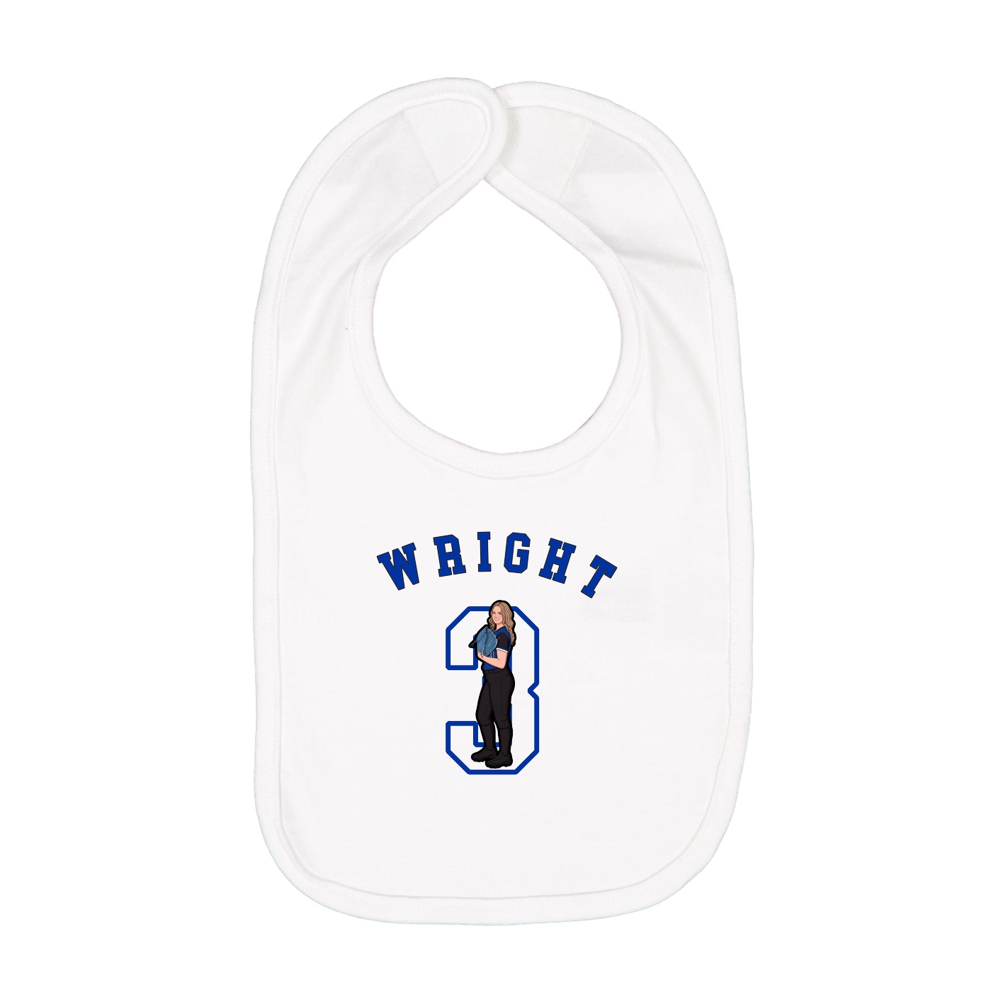 Infant Bib — Shirsey Arch in White