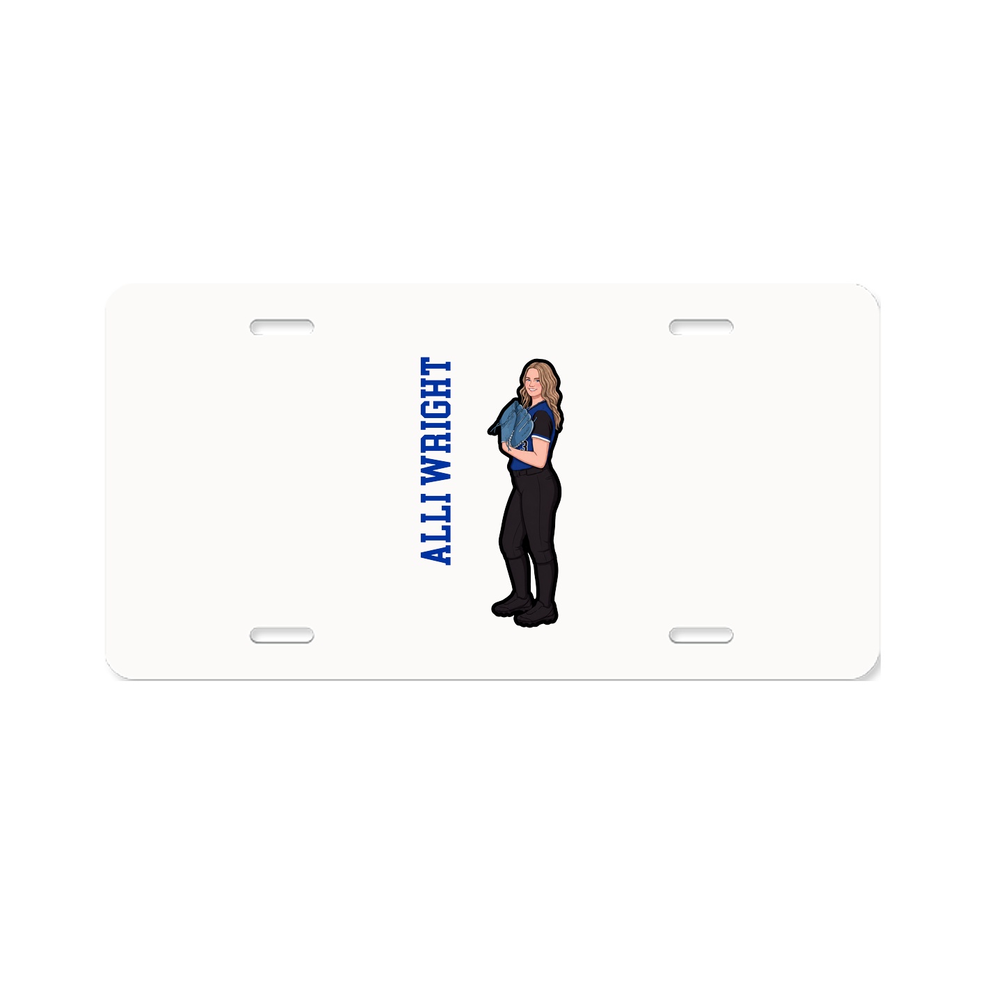 License Plate — Name Vertical in Classic