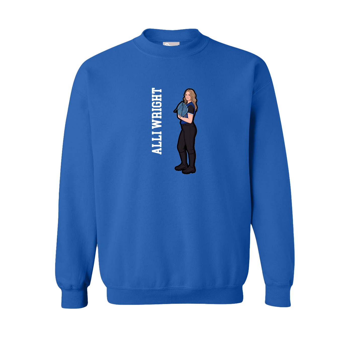 Fleece Crew — Name Vertical in Royal
