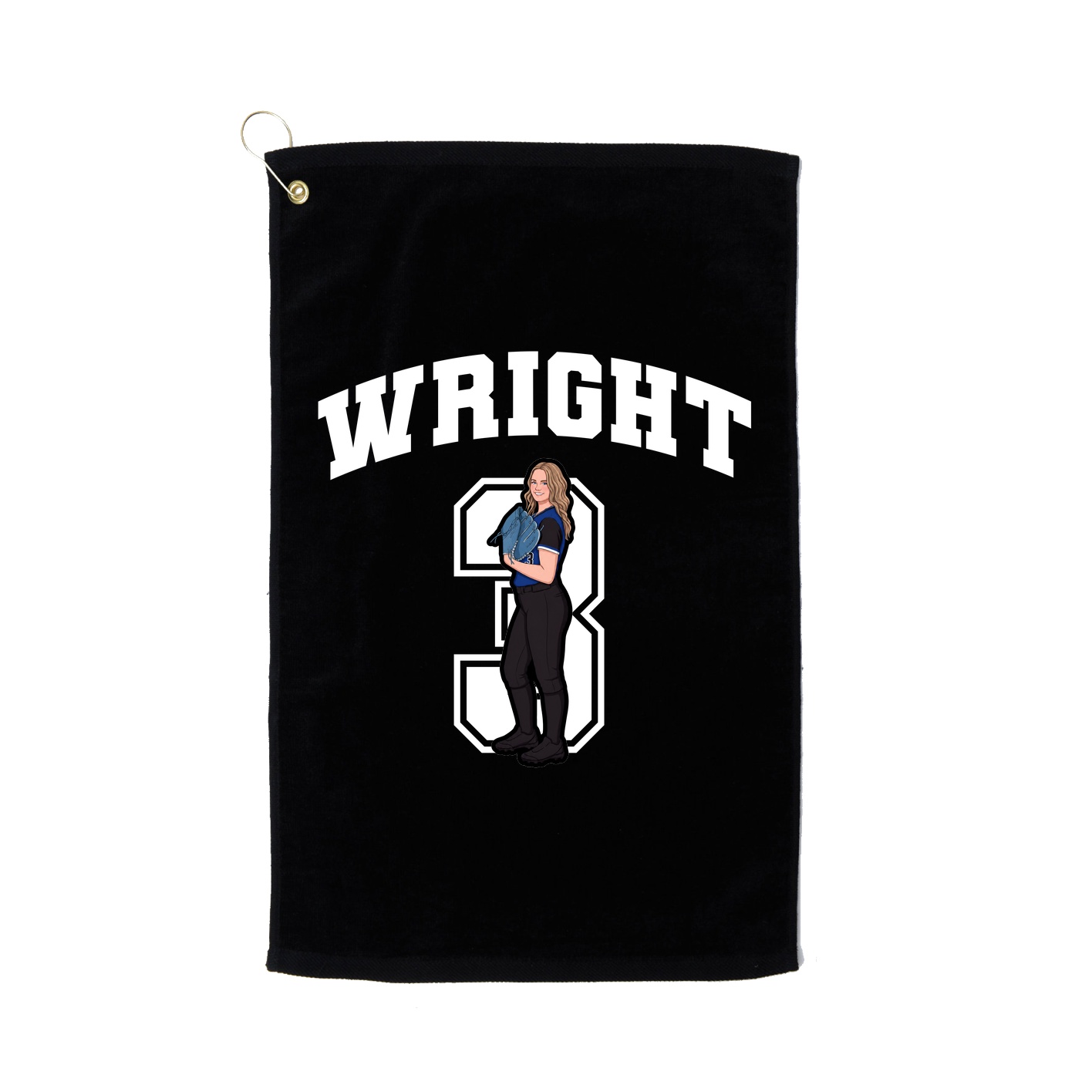 Golf Towel — Number in Black