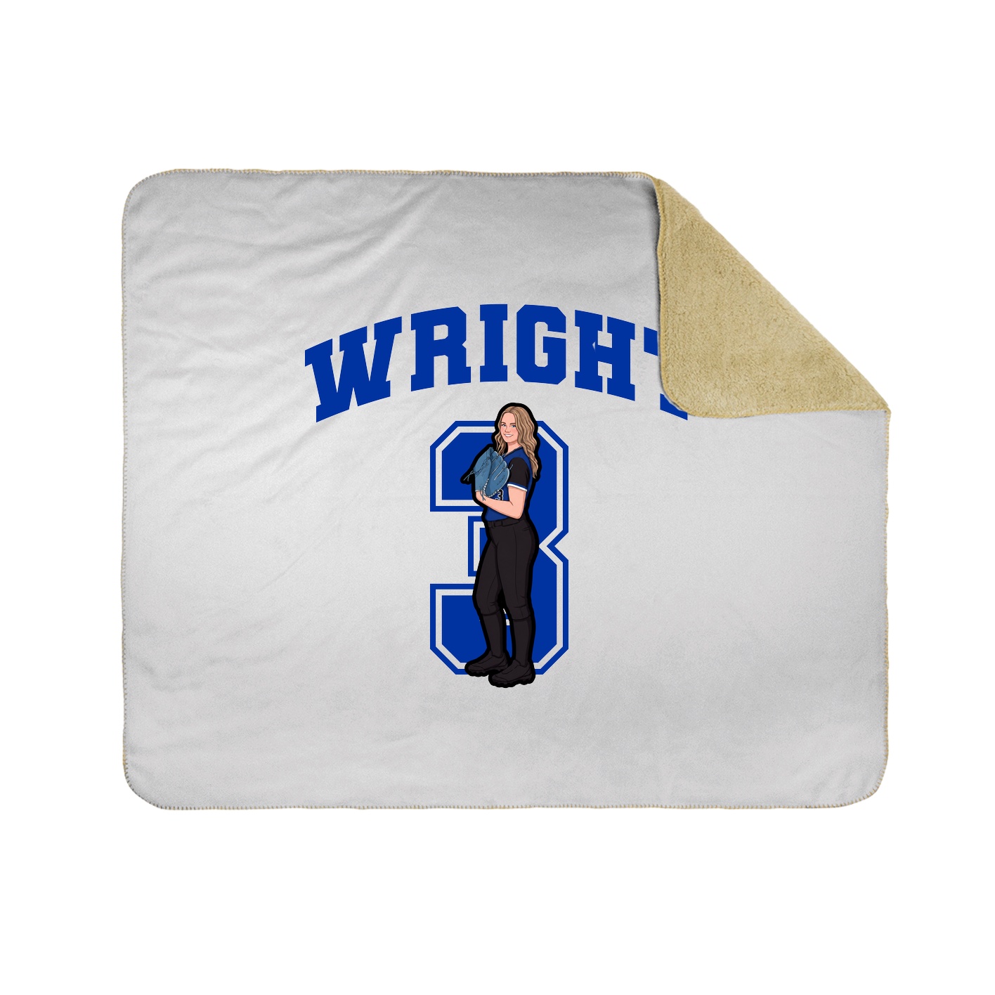 Throw Blanket — Number in White