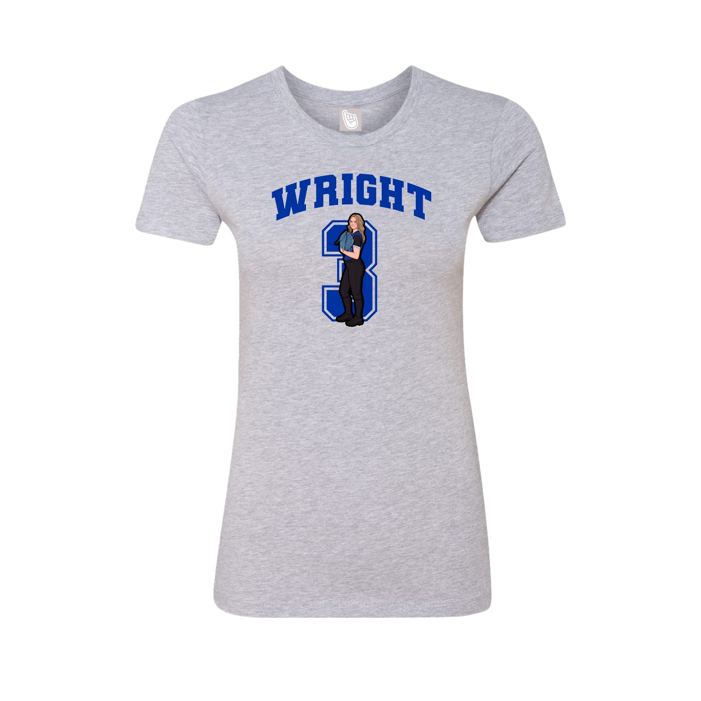 Fitted Women's Tee — Number in Grey