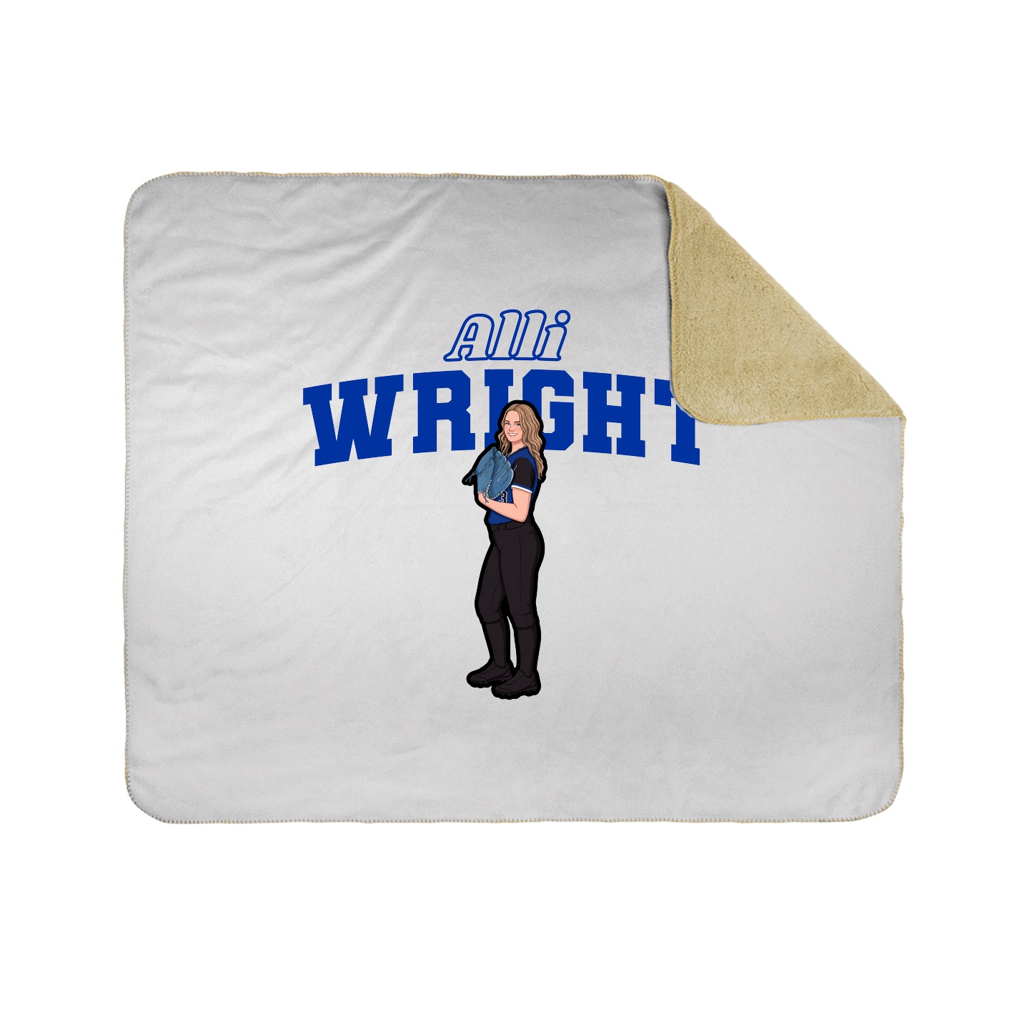 Throw Blanket — Name Arch in White