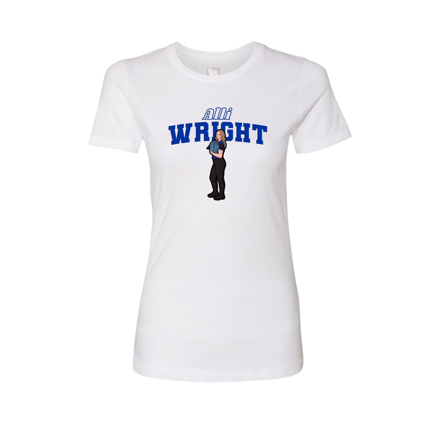 Fitted Women's Tee — Name Arch in White