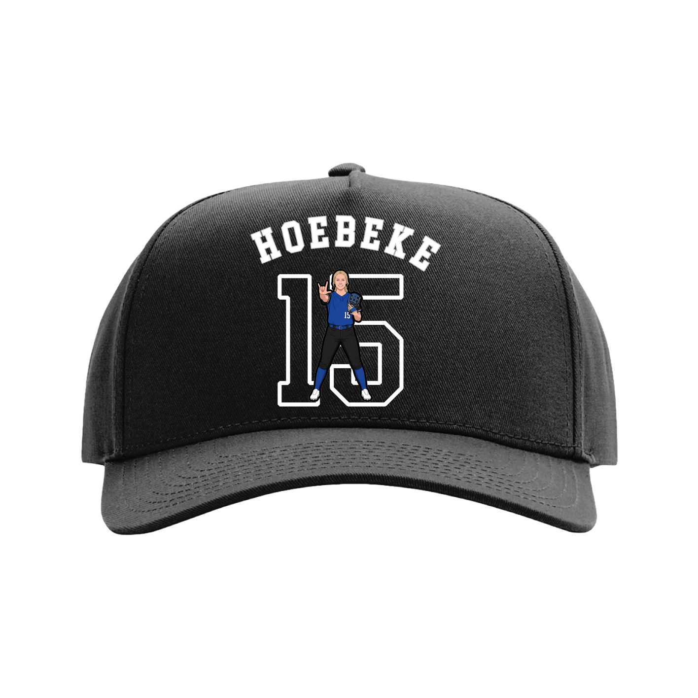 Full Fabric Five-Panel Champ Cap — Shirsey Arch in Black