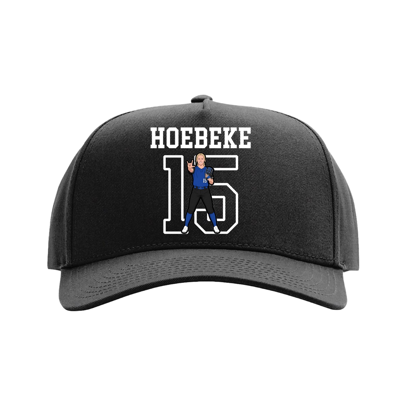 Full Fabric Five-Panel Champ Cap — Shirsey in Black
