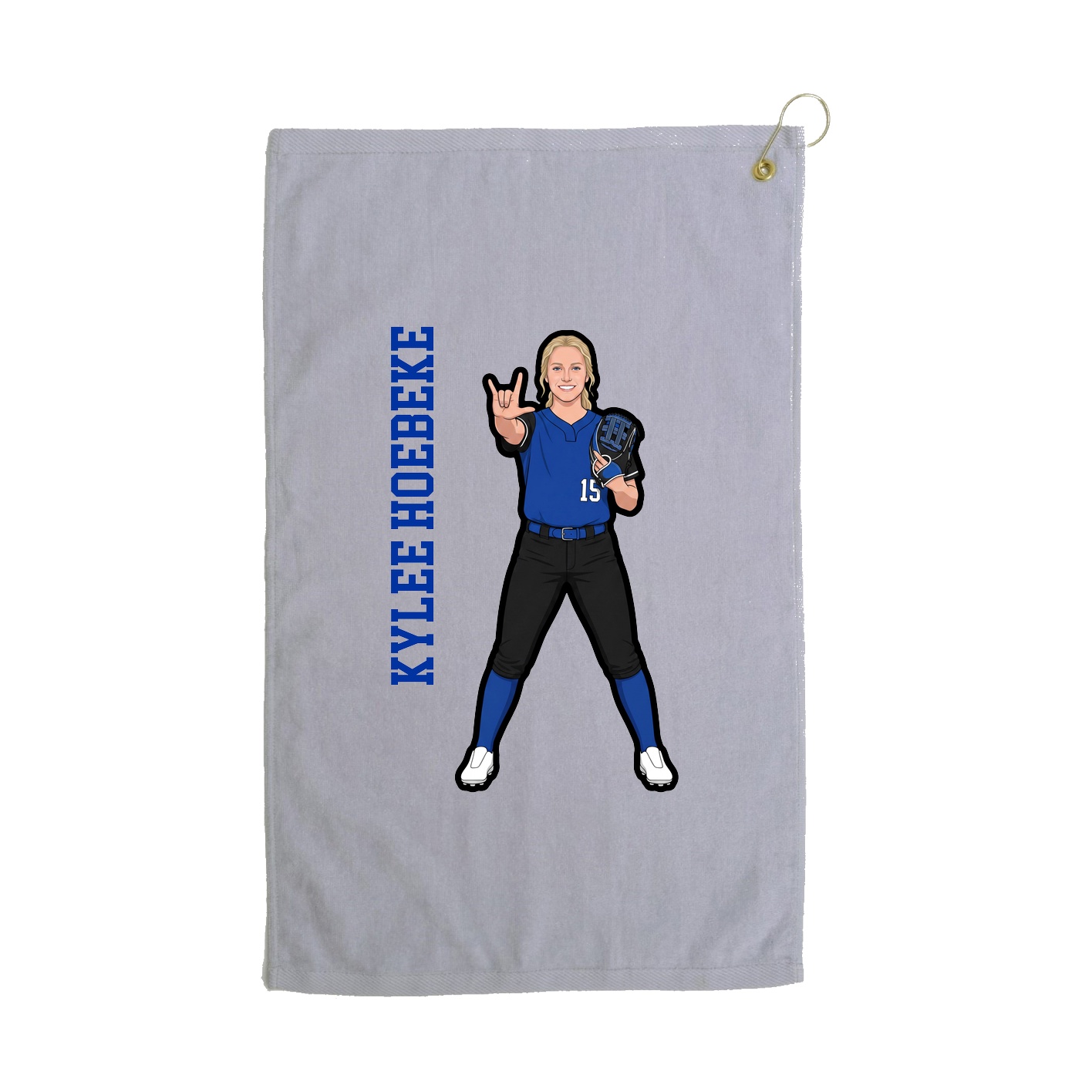 Golf Towel — Name Vertical in Grey