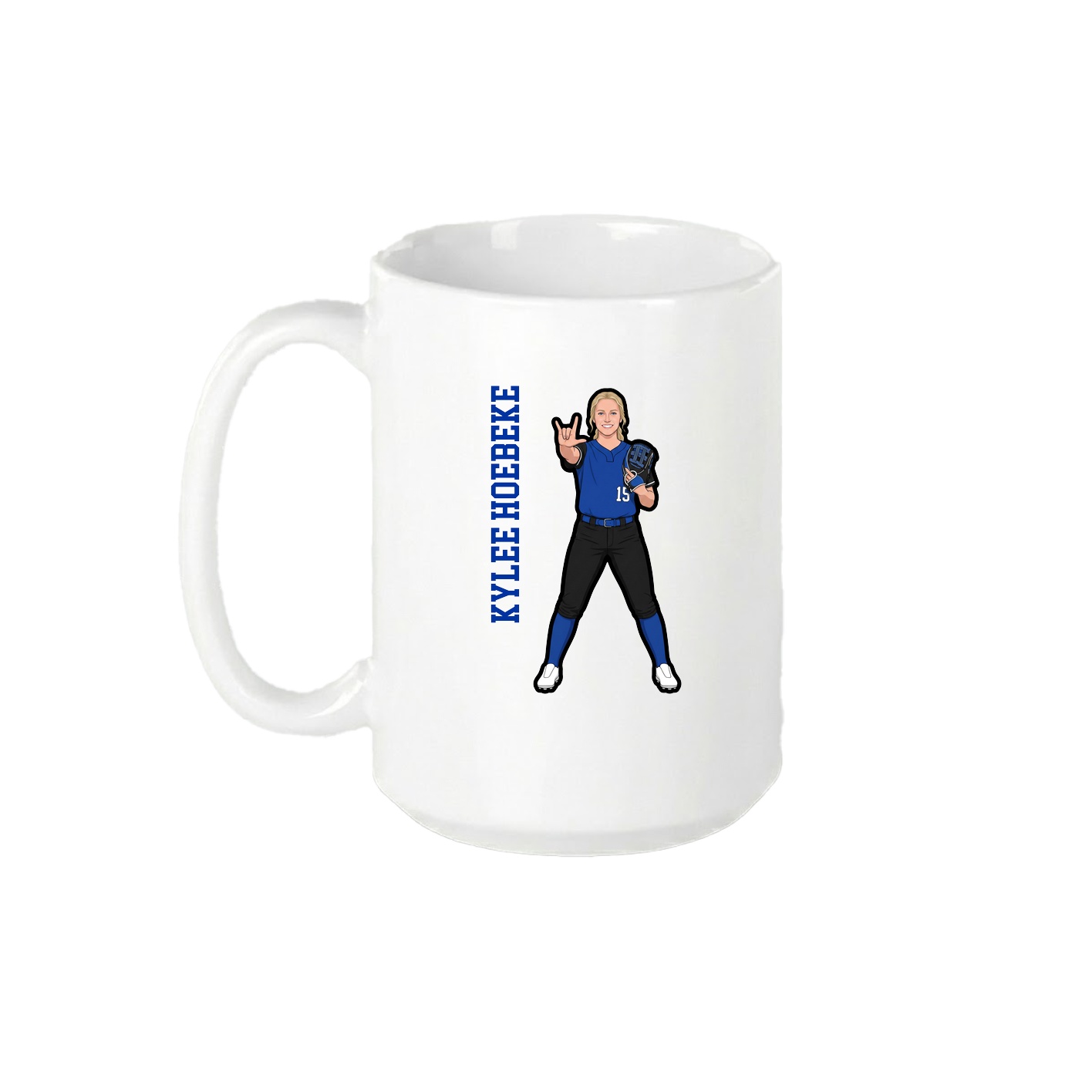 15oz Coffee Mug — Name Vertical in White