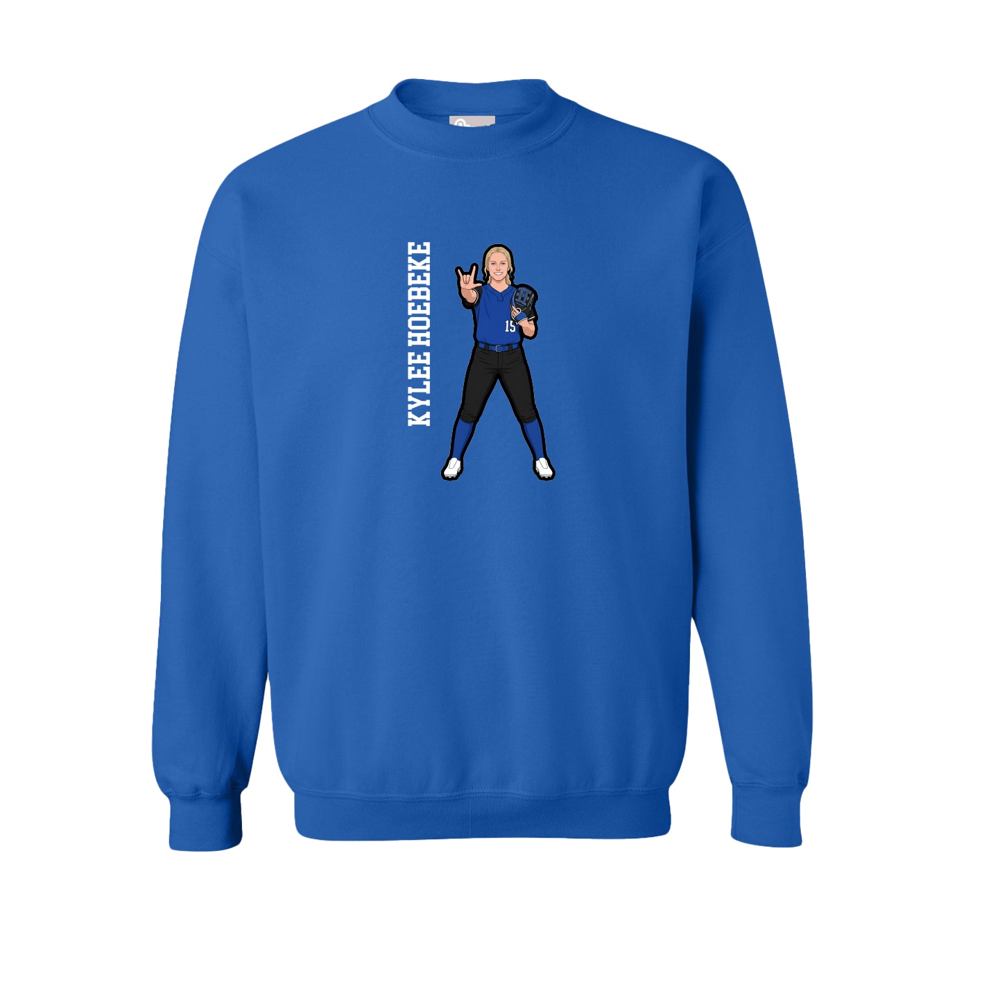 Fleece Crew — Name Vertical in Royal