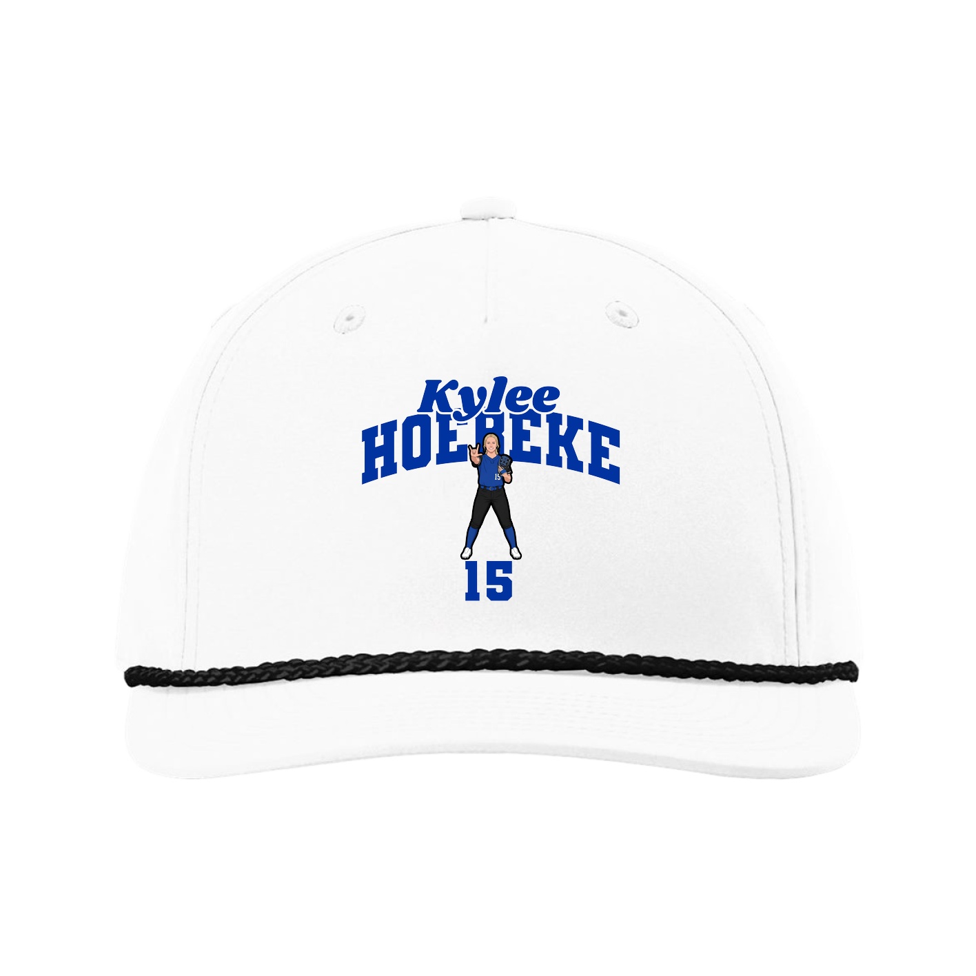 Five-Panel Classic Rope Cap — Signature Arch in White