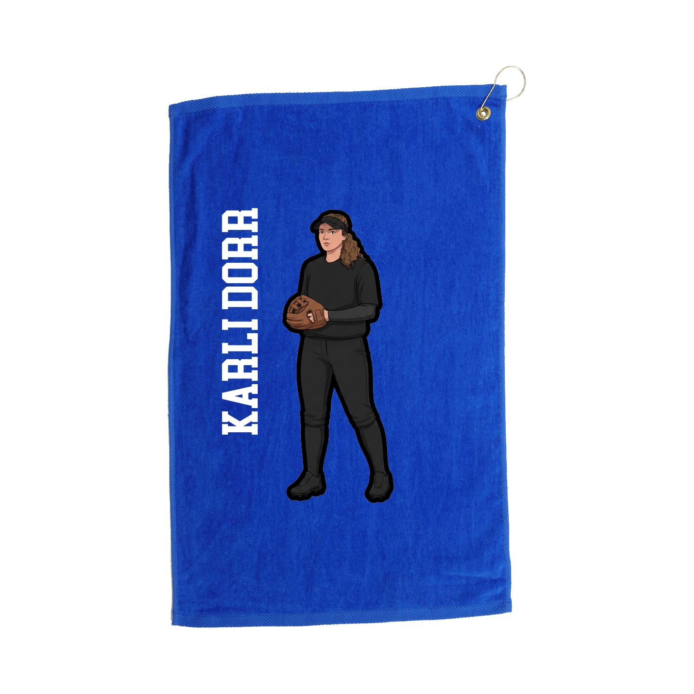 Golf Towel — Name Vertical in Royal