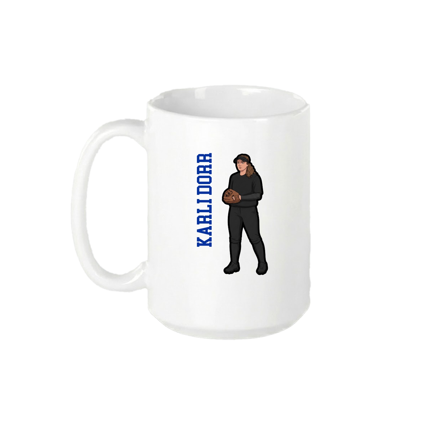 15oz Coffee Mug — Name Vertical in White